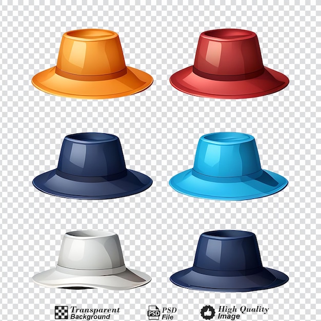 bucket hat template set collection isolated on transparent background