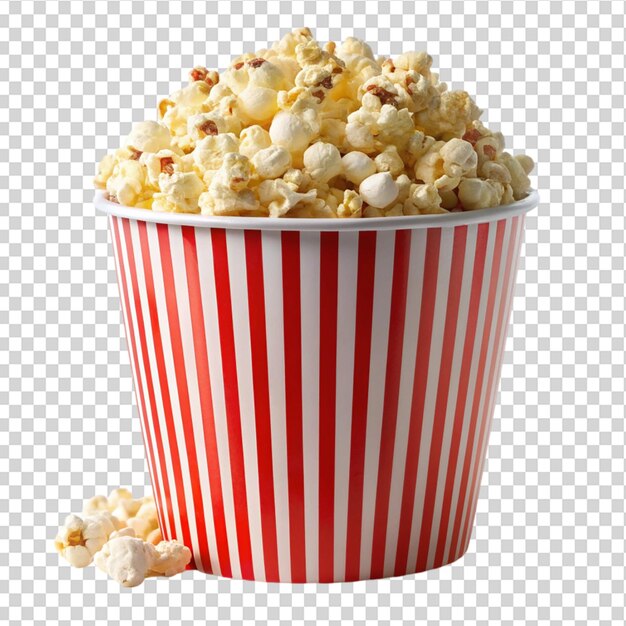 PSD a bucket of popcorn on transparent background