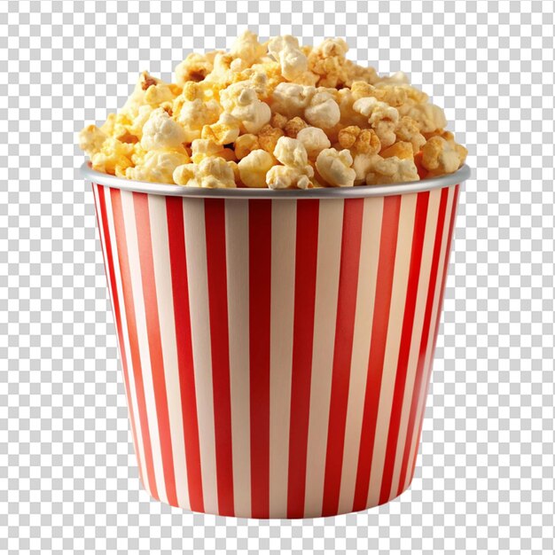 PSD a bucket of popcorn on transparent background