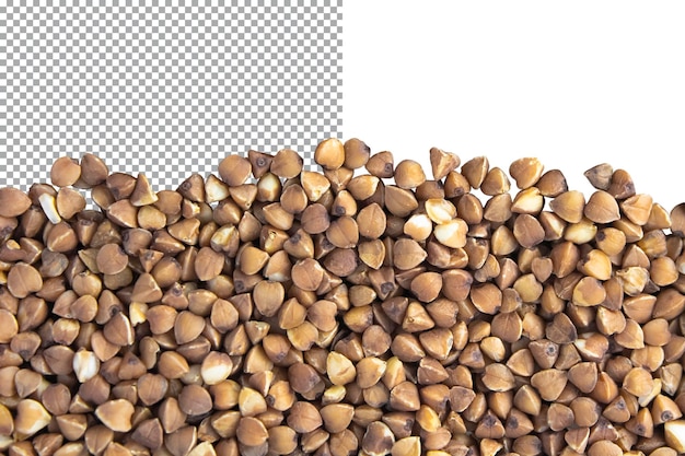 Buckwheat isolated on transparent PSD layer The concept of cooking healthy eating