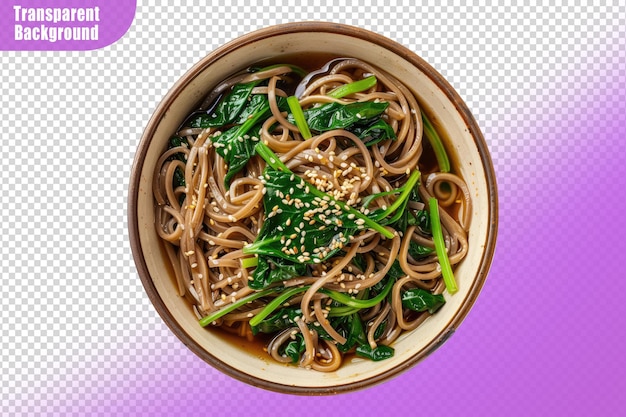 PSD buckwheat noodles isolated on transparent background