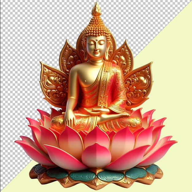 PSD buddhas birthday buddhist monk character and lotus lantern event png psd transparent background