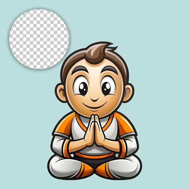 buddhist cute monk buddha purinma on transparent background