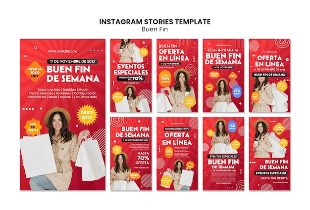 PSD buen fin event  instagram stories template