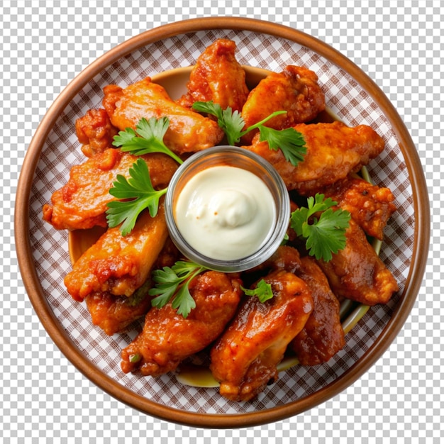 PSD buffalo wings isolated on transparent background