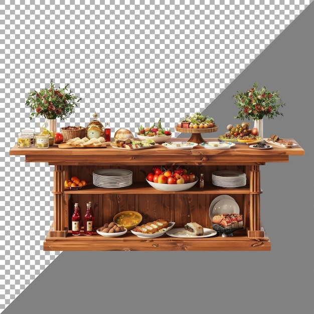 Buffet table alpha background