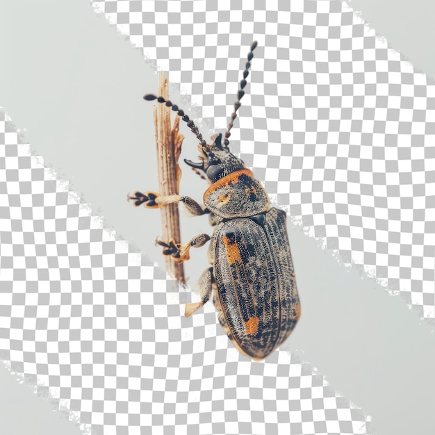 a bug with a black body and orange markings on its body