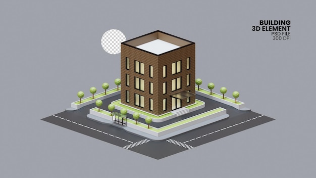 Building 3D Render Illustration Element 09