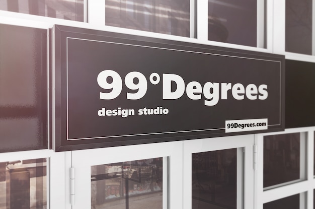 Building advertising sign mockup