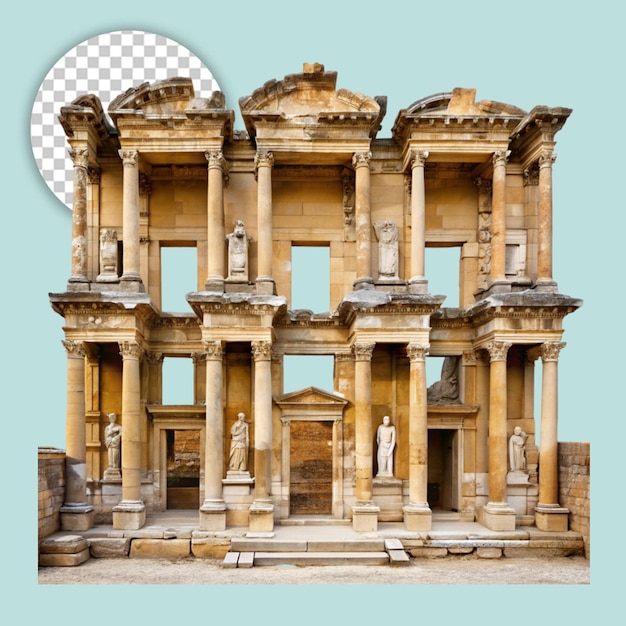 A buildings ruins on transparent background