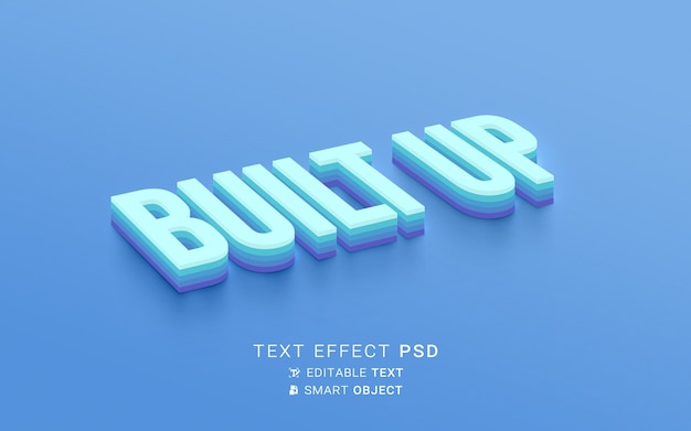 Built up text effect