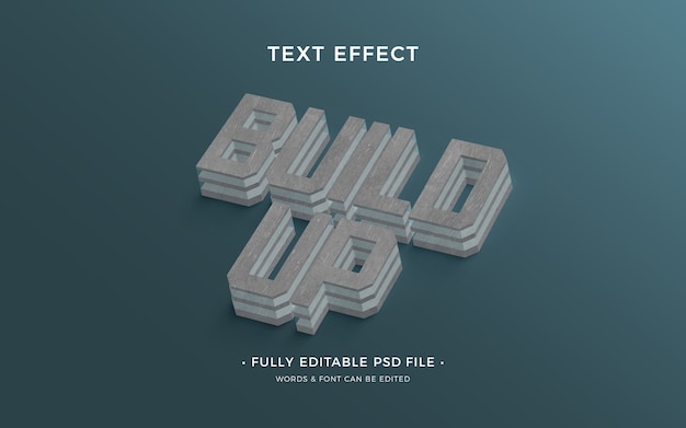 Built up text effect