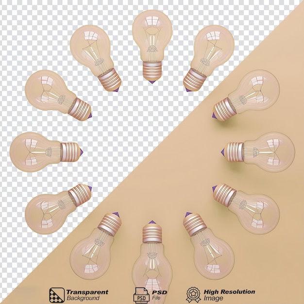 PSD bulb frame isolated on transparent background