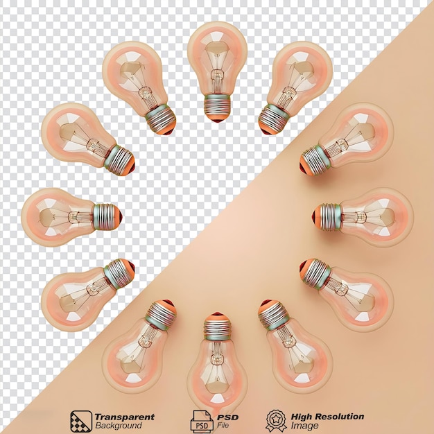 PSD bulb frame isolated on transparent background