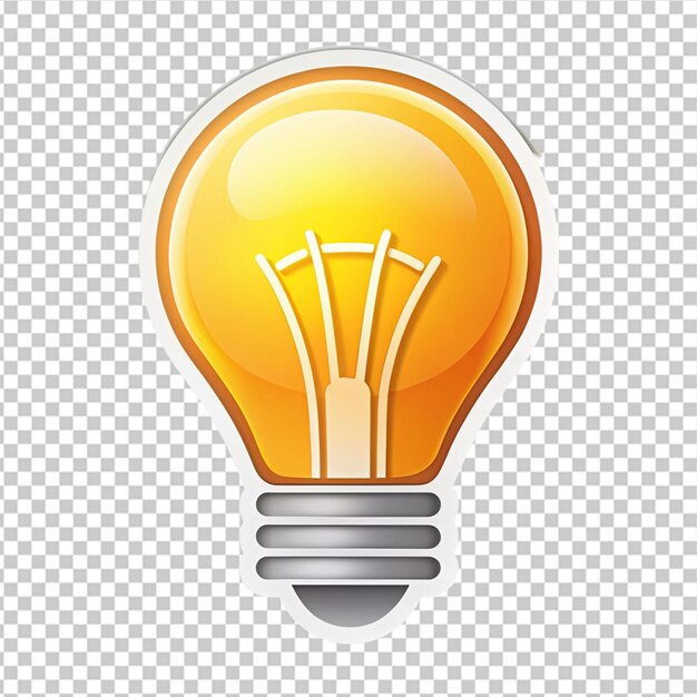 Bulb sticker isolated on transparent background