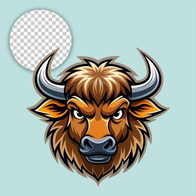 PSD bull logo on transparent background