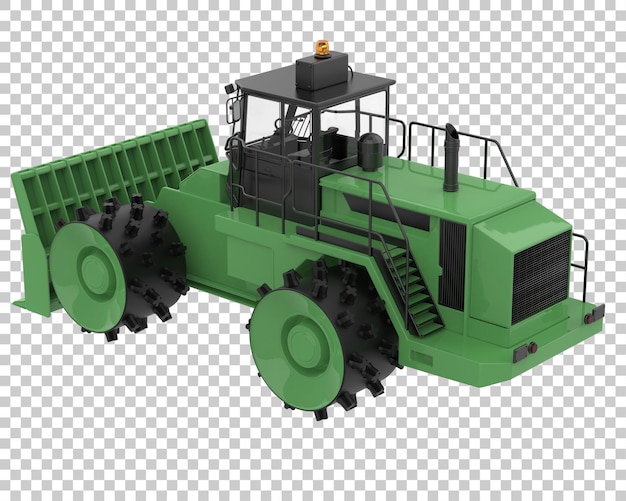 Bulldozer on transparent background 3d rendering illustration