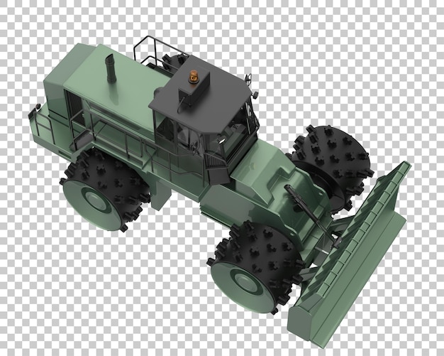 Bulldozer on transparent background 3d rendering illustration