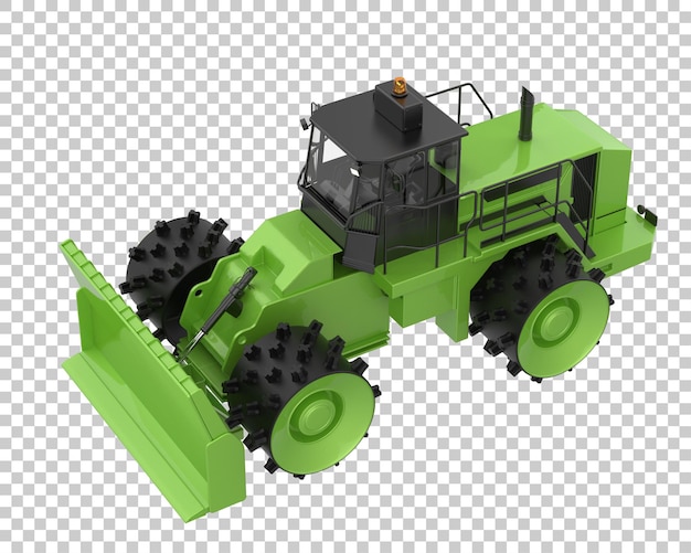 Bulldozer on transparent background 3d rendering illustration