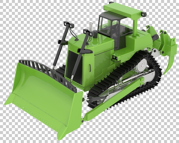 Bulldozer on transparent background 3d rendering illustration