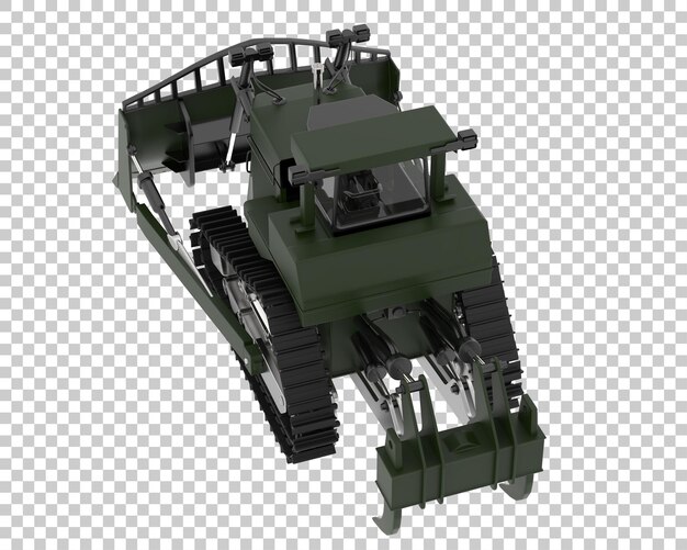 Bulldozer on transparent background 3d rendering illustration