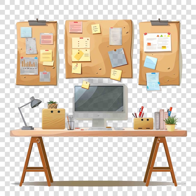 PSD bulletin boards transparent background vector element