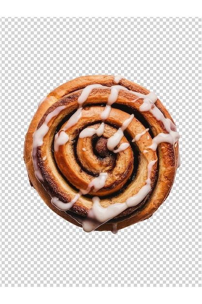 PSD a bun with icing and icing is shown on a transparent background