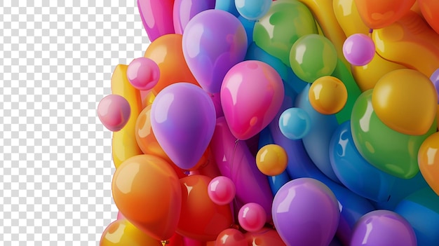 a bunch of balloons with one that says rainbow