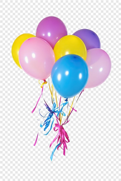 PSD a bunch of balloons with a ribbon on it