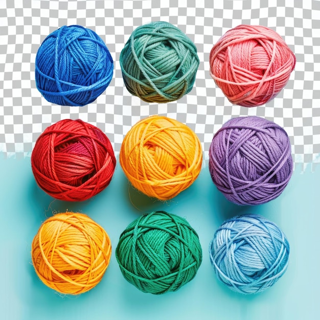 PSD a bunch of balls of yarn with different colors on them