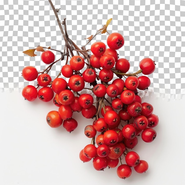 PSD a bunch of berries on a white background with a checkered pattern