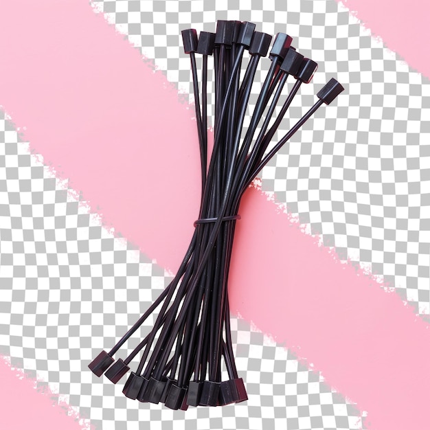 a bunch of black wires are on a pink background