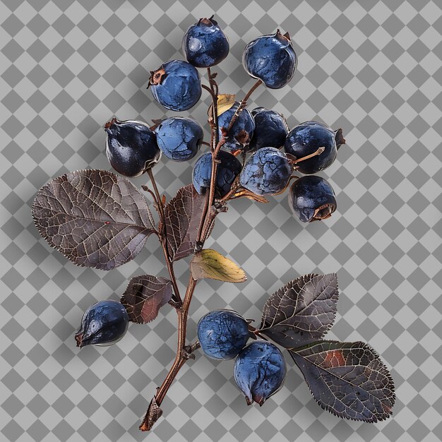 PSD a bunch of blueberries with leaves that say blueberries