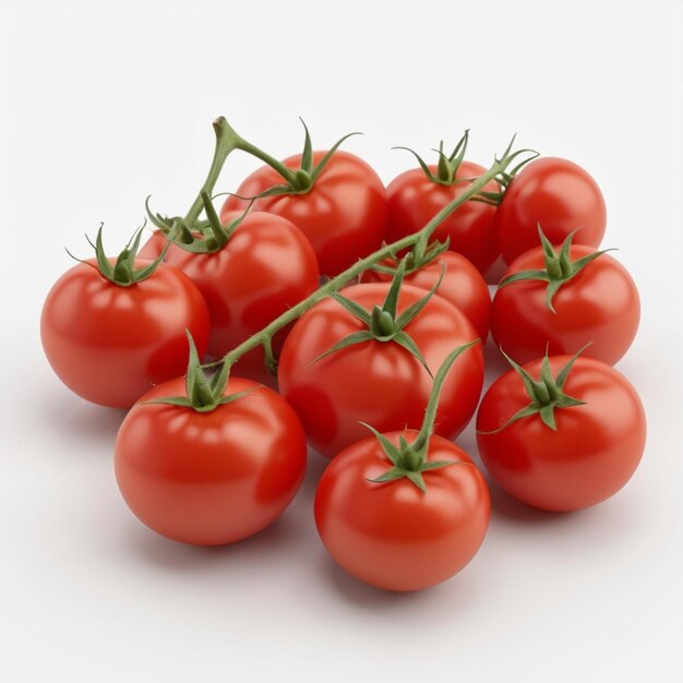 a bunch of cherry tomatoes are on a white surface