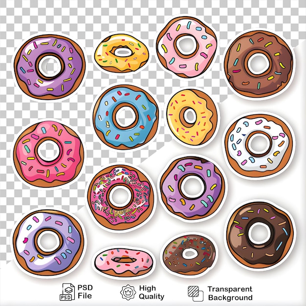 PSD a bunch of doughnuts that are on a checkered sheet