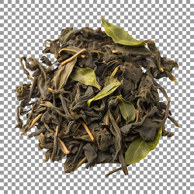 PSD bunch of dried green tea isolated on transparent background