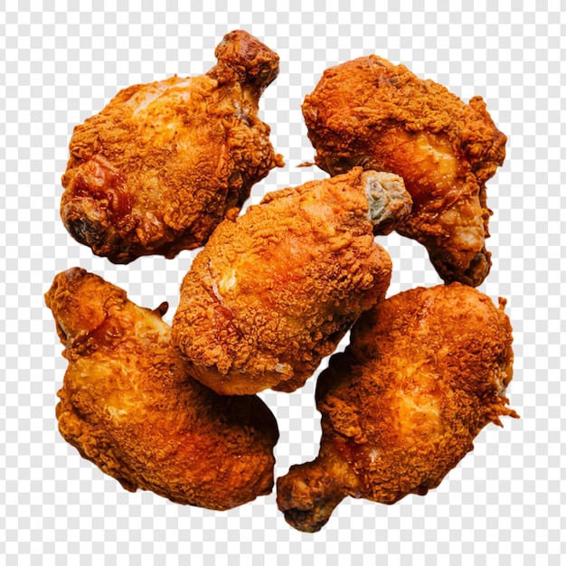 a bunch of fried chicken on a transparent background