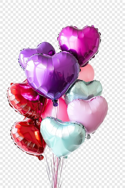 PSD a bunch of hearts that are made by pink purple and green