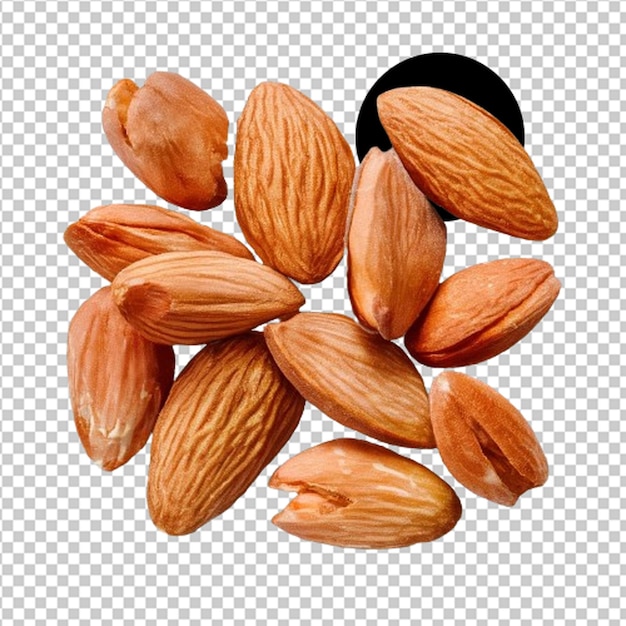 a bunch of nuts are on a transparent background