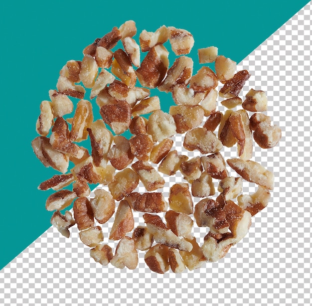 a bunch of nuts are on a transparent background