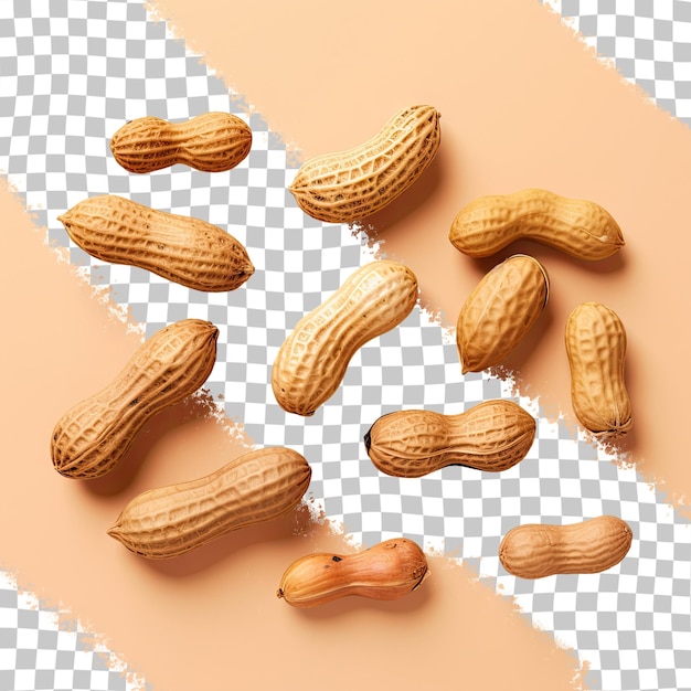 a bunch of peanuts that are on a checkered background.