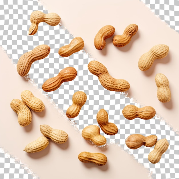 a bunch of peanuts that are on a checkered background.