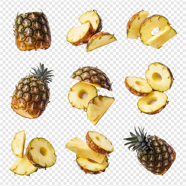 a bunch of pineapples with a white sticker that says pineapple