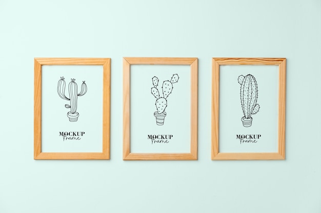 Bundle of various sizes frames mockup