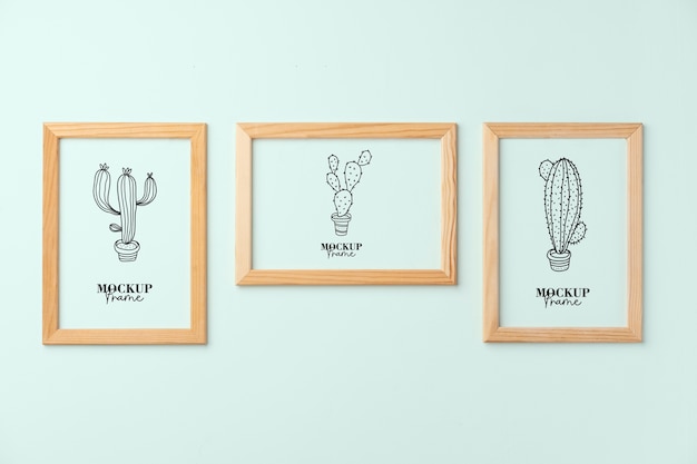 Bundle of various sizes frames mockup