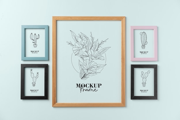 PSD bundle of various sizes frames mockup