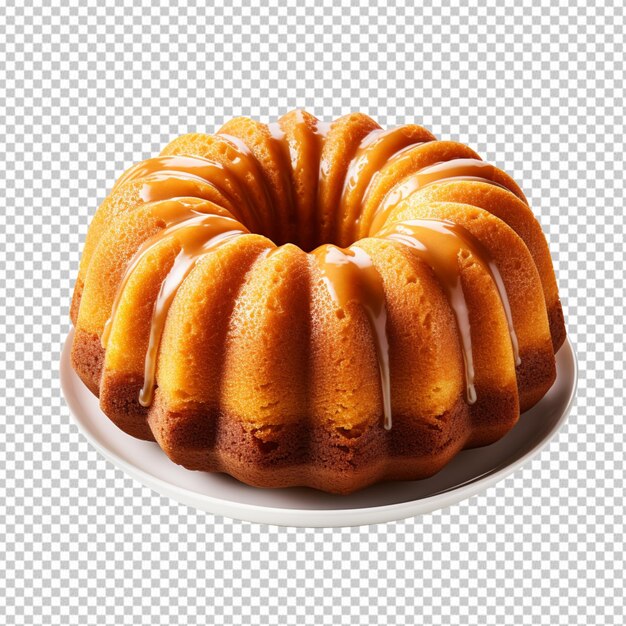 Bundt cake isolated on transparent background