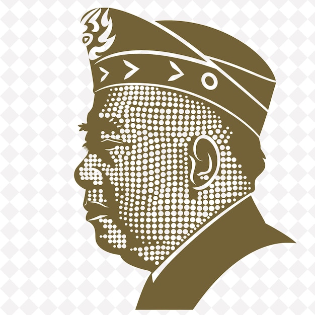 PSD bung karno with line art icon featuring a profile portrait o culture inspired abstract vector design