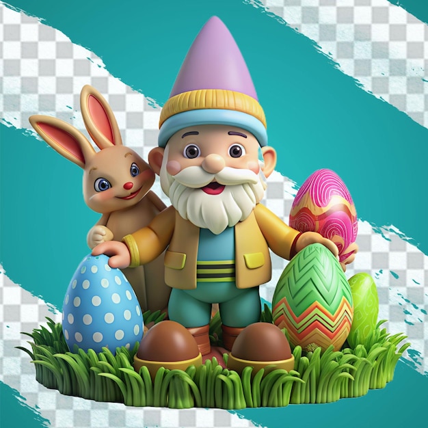 bunny 3d rendering cartoon funny rabbit and egg