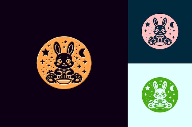 PSD a bunny with a moon and stars on it